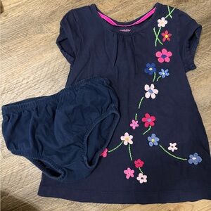 Carter's Navy bloomers and Oshkosh Outfit with Floral Details
